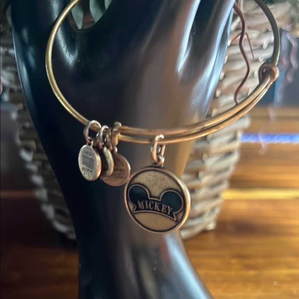 Alex and Ani Gold Mickey Charm Bracelet